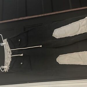 POL Faded Black and Cream Women's Pants sz Medium